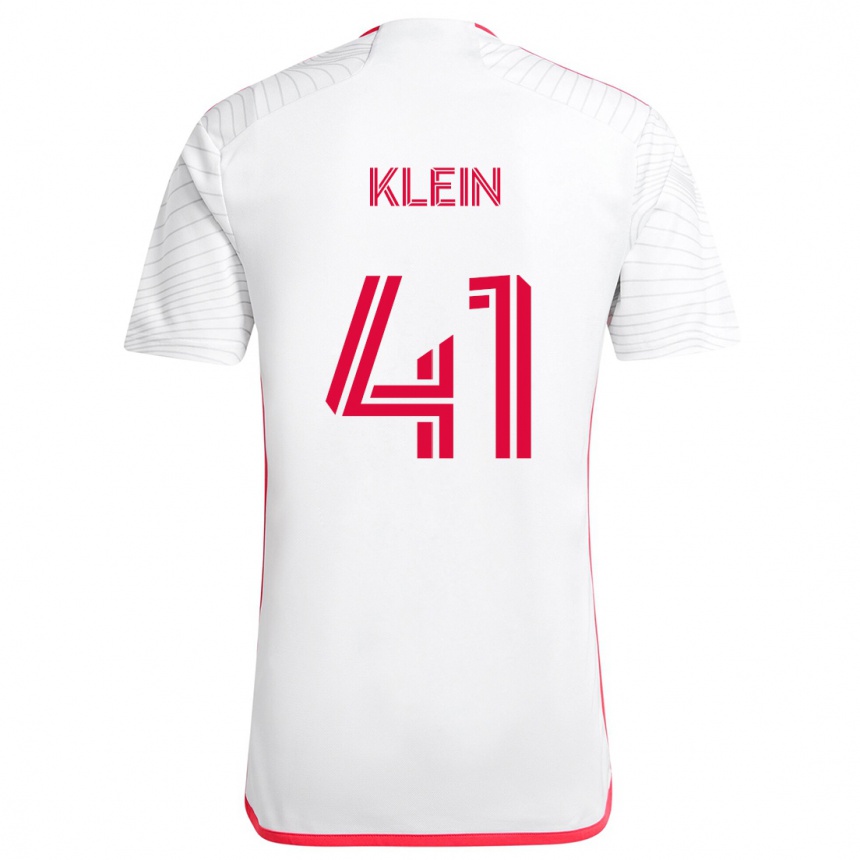 Enfant Football Maillot Johnny Klein #41 Blanc Rouge Tenues Extérieur 2024/25