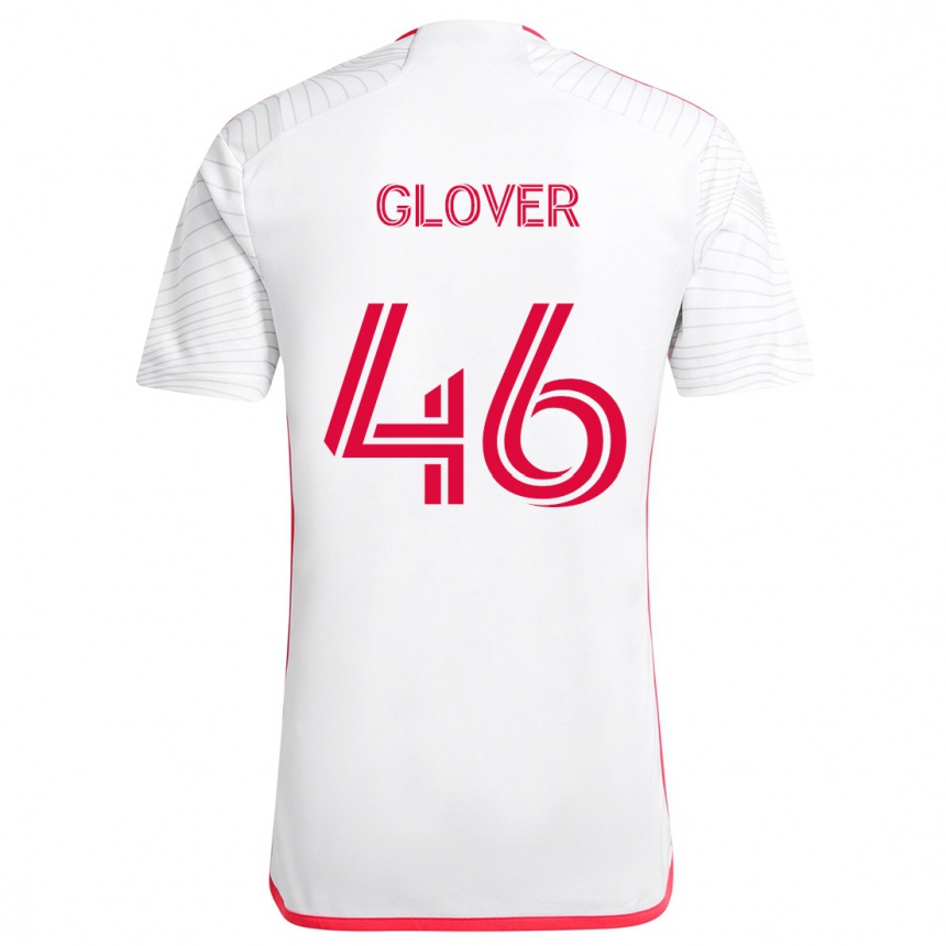 Enfant Football Maillot Caden Glover #46 Blanc Rouge Tenues Extérieur 2024/25