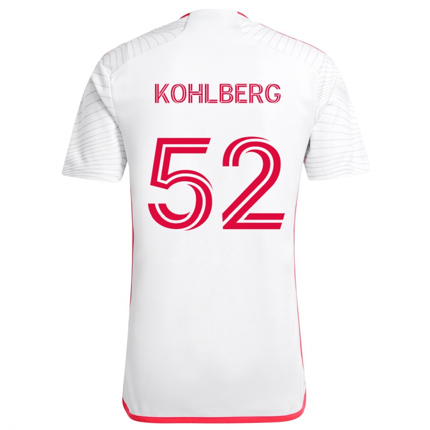 Enfant Football Maillot Andrew Kohlberg #52 Blanc Rouge Tenues Extérieur 2024/25