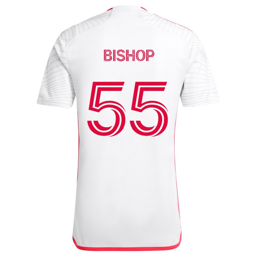 Enfant Football Maillot Nick Bishop #55 Blanc Rouge Tenues Extérieur 2024/25