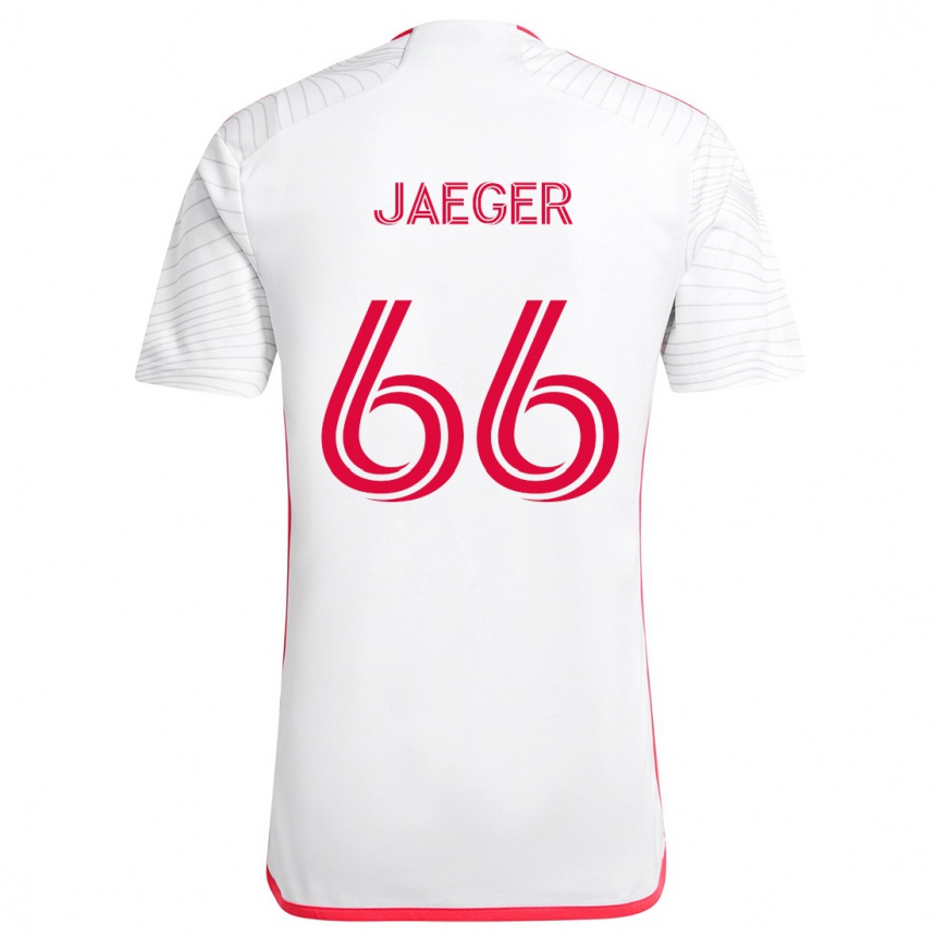 Enfant Football Maillot Kai Jaeger #66 Blanc Rouge Tenues Extérieur 2024/25