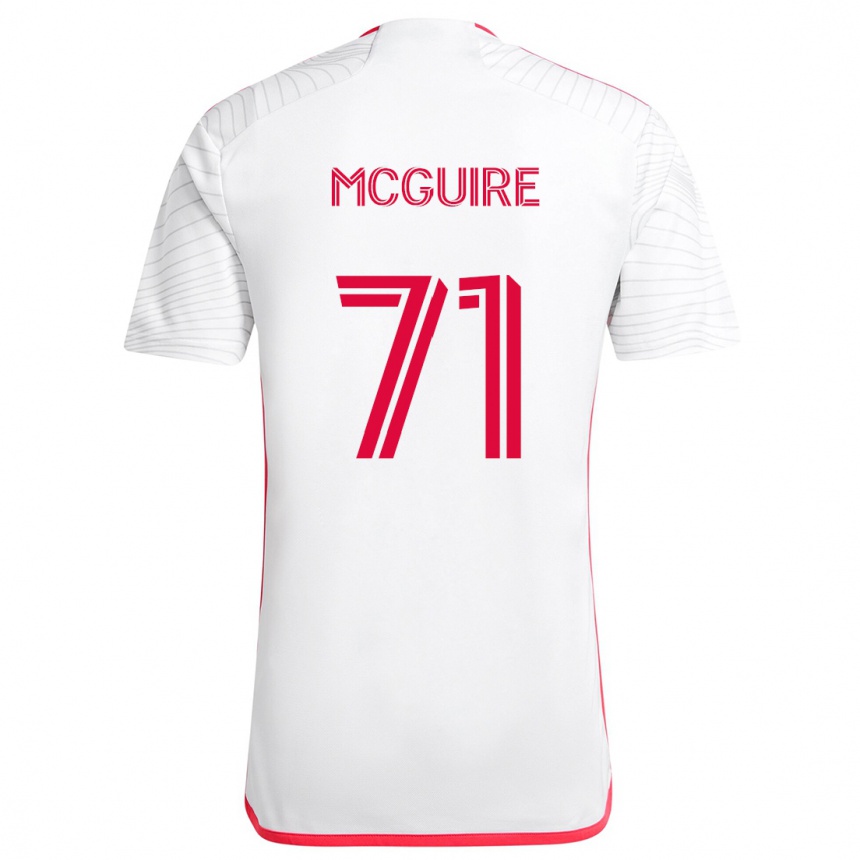 Enfant Football Maillot Nolan Mcguire #71 Blanc Rouge Tenues Extérieur 2024/25