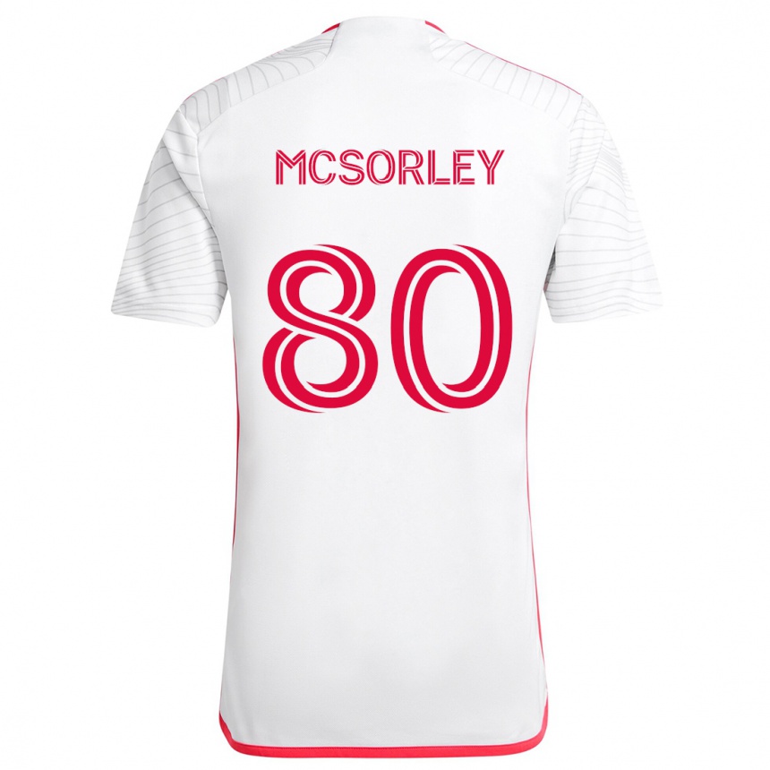 Enfant Football Maillot Brendan Mcsorley #80 Blanc Rouge Tenues Extérieur 2024/25