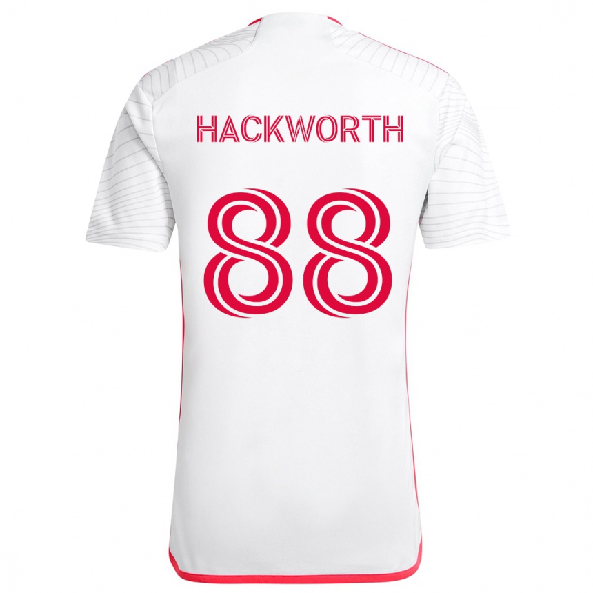 Enfant Football Maillot Larsen Hackworth #88 Blanc Rouge Tenues Extérieur 2024/25