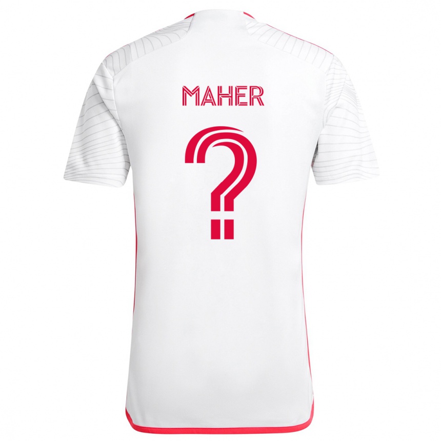 Enfant Football Maillot Josh Maher #0 Blanc Rouge Tenues Extérieur 2024/25