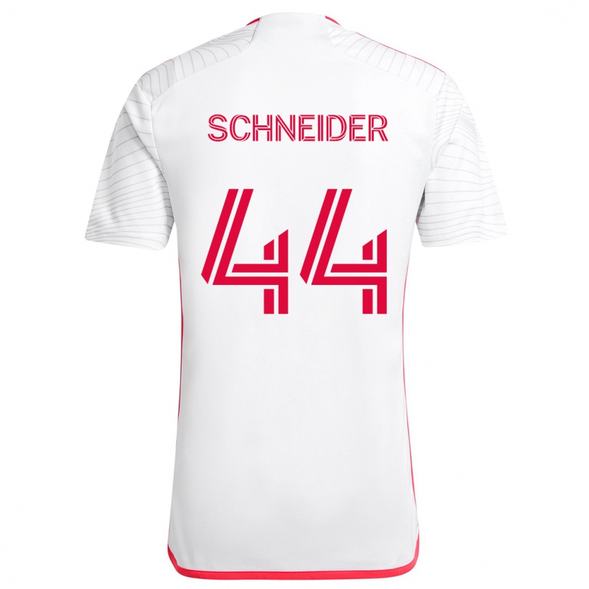 Enfant Football Maillot Max Schneider #44 Blanc Rouge Tenues Extérieur 2024/25