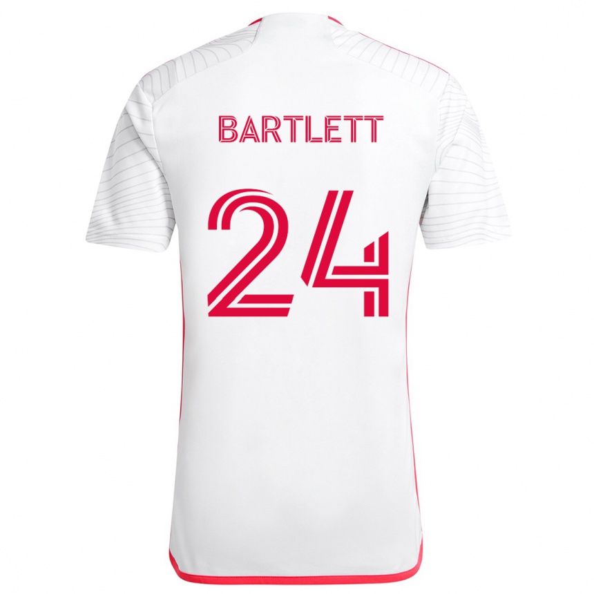 Enfant Football Maillot Lucas Bartlett #24 Blanc Rouge Tenues Extérieur 2024/25