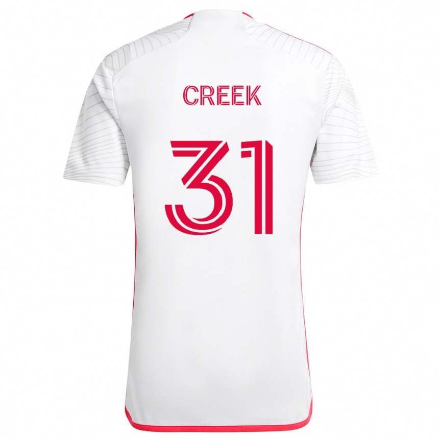 Enfant Football Maillot Michael Creek #31 Blanc Rouge Tenues Extérieur 2024/25