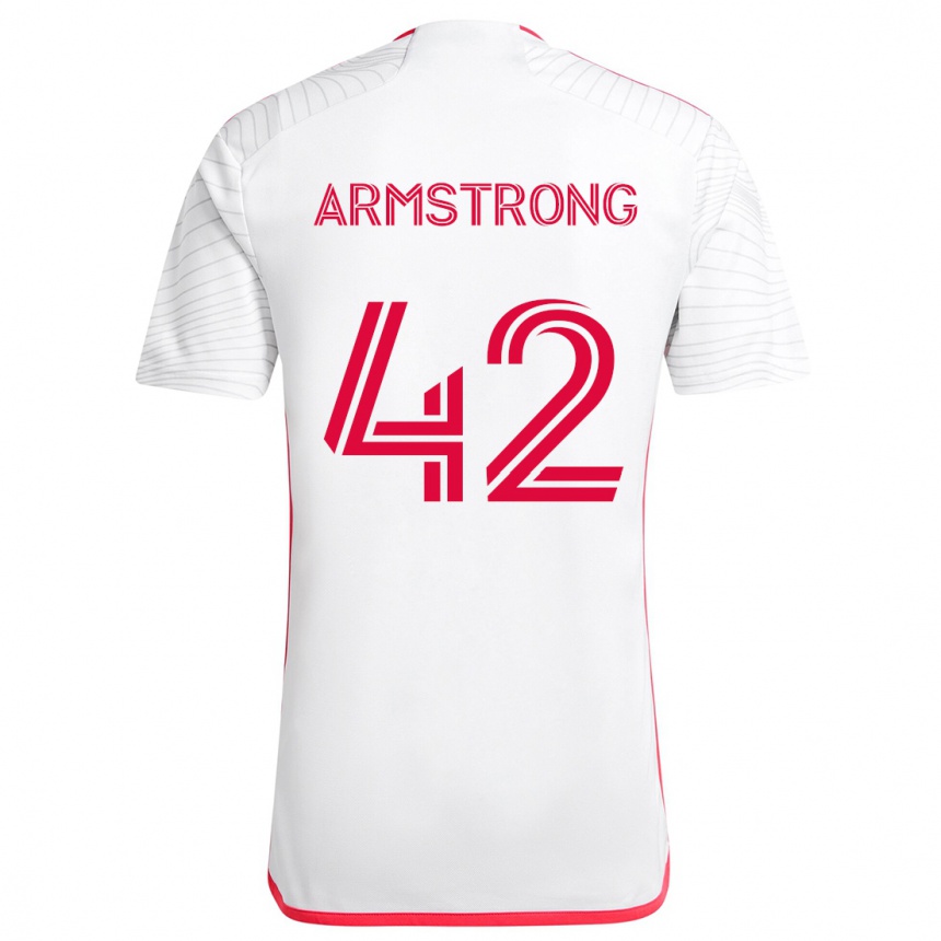 Enfant Football Maillot Ezra Armstrong #42 Blanc Rouge Tenues Extérieur 2024/25