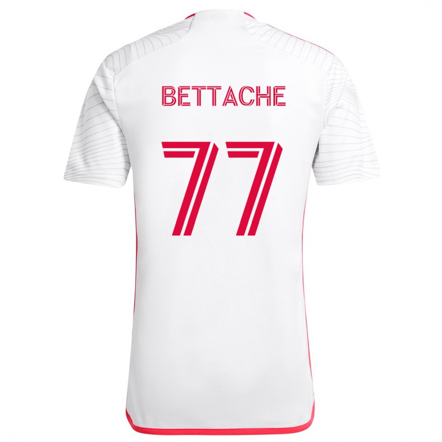 Enfant Football Maillot Faysal Bettache #77 Blanc Rouge Tenues Extérieur 2024/25