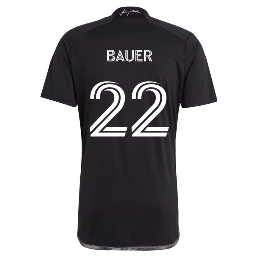 Enfant Football Maillot Josh Bauer #22 Noir Tenues Extérieur 2024/25