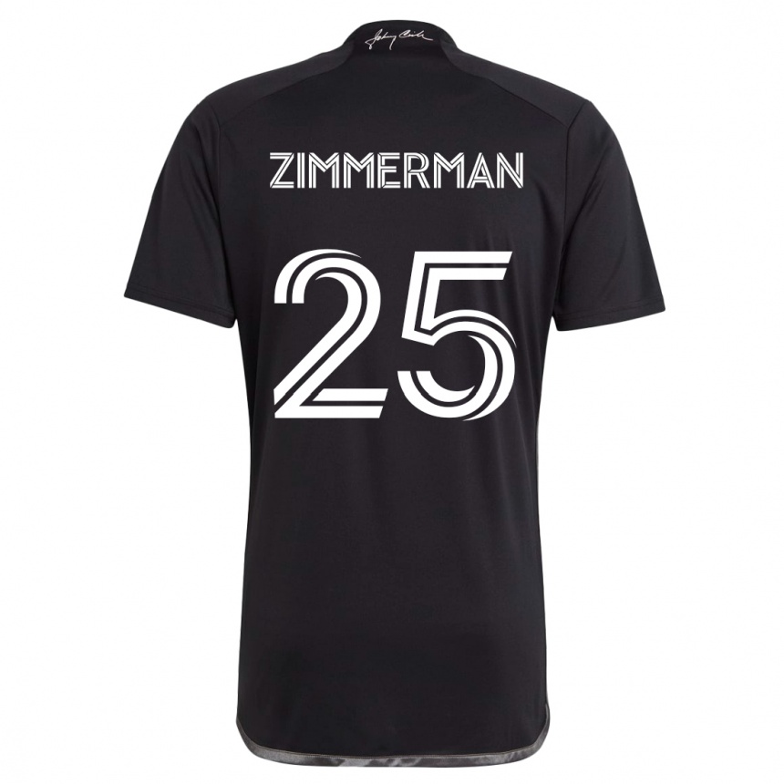 Enfant Football Maillot Walker Zimmerman #25 Noir Tenues Extérieur 2024/25