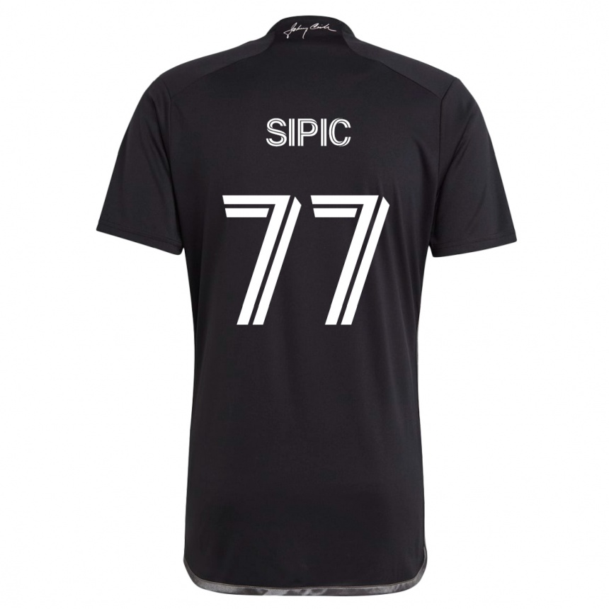 Enfant Football Maillot Adem Sipić #77 Noir Tenues Extérieur 2024/25