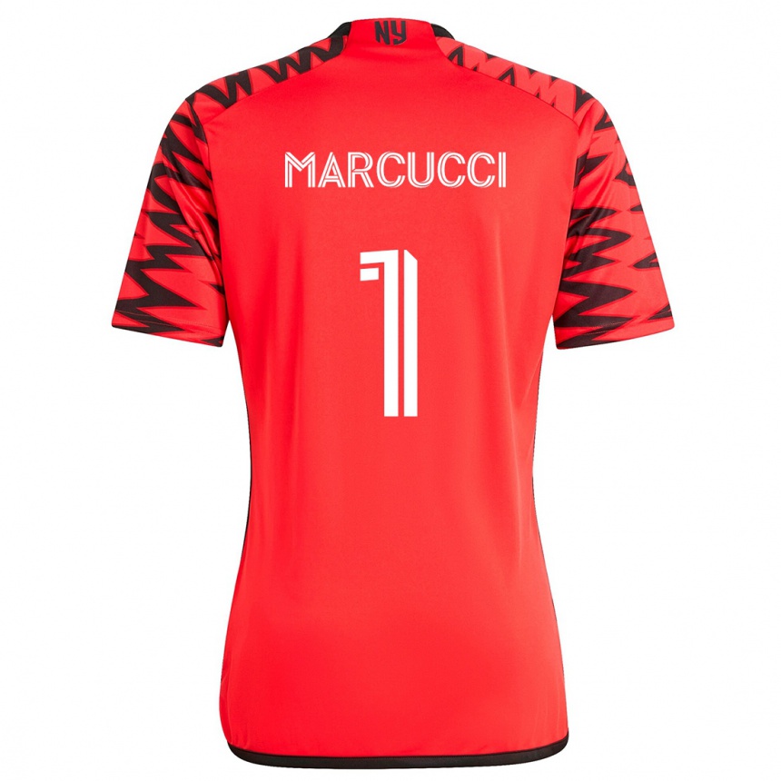 Enfant Football Maillot Aj Marcucci #1 Rouge Noir Blanc Tenues Extérieur 2024/25