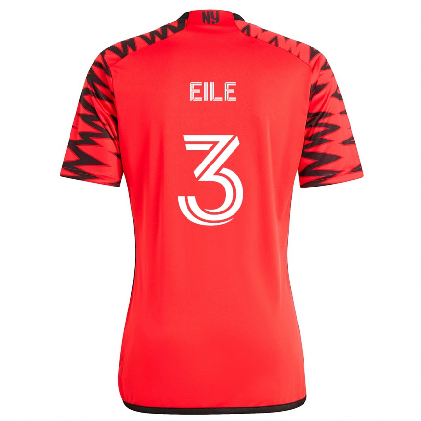 Enfant Football Maillot Noah Eile #3 Rouge Noir Blanc Tenues Extérieur 2024/25