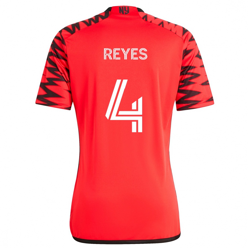 Enfant Football Maillot Andrés Reyes #4 Rouge Noir Blanc Tenues Extérieur 2024/25