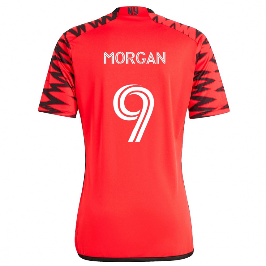 Enfant Football Maillot Lewis Morgan #9 Rouge Noir Blanc Tenues Extérieur 2024/25