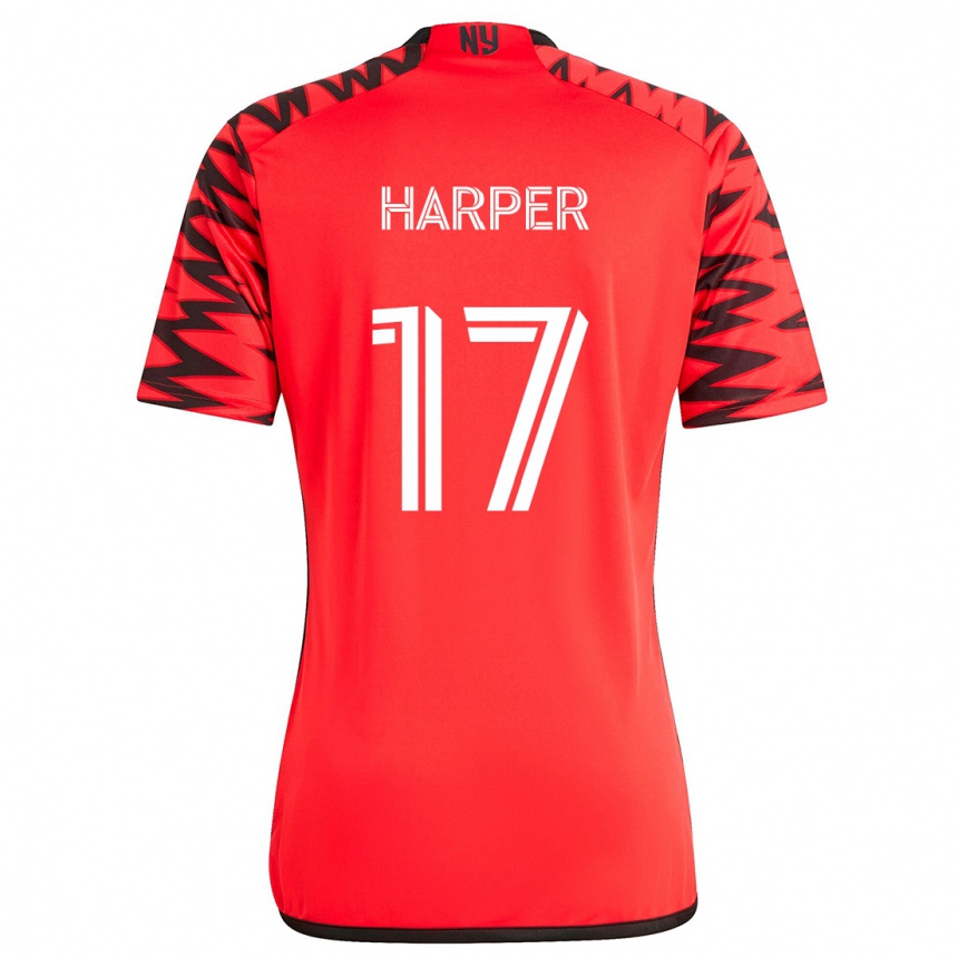 Enfant Football Maillot Cameron Harper #17 Rouge Noir Blanc Tenues Extérieur 2024/25