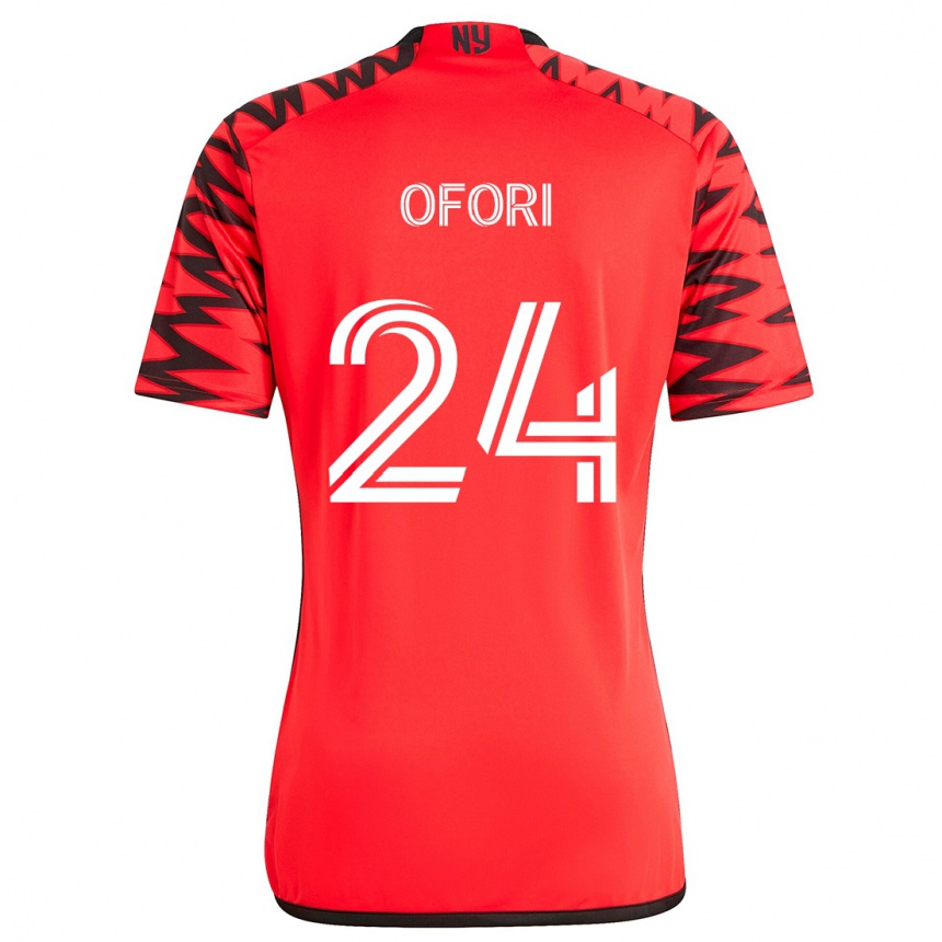 Enfant Football Maillot Curtis Ofori #24 Rouge Noir Blanc Tenues Extérieur 2024/25