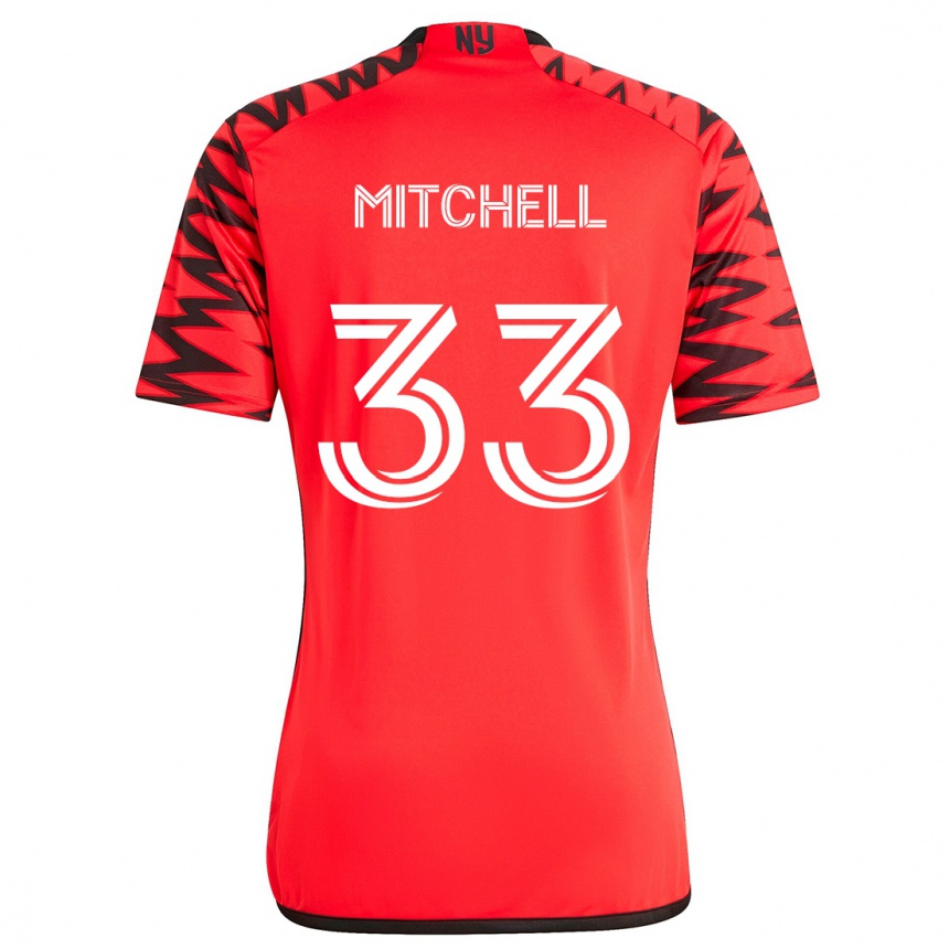 Enfant Football Maillot Roald Mitchell #33 Rouge Noir Blanc Tenues Extérieur 2024/25