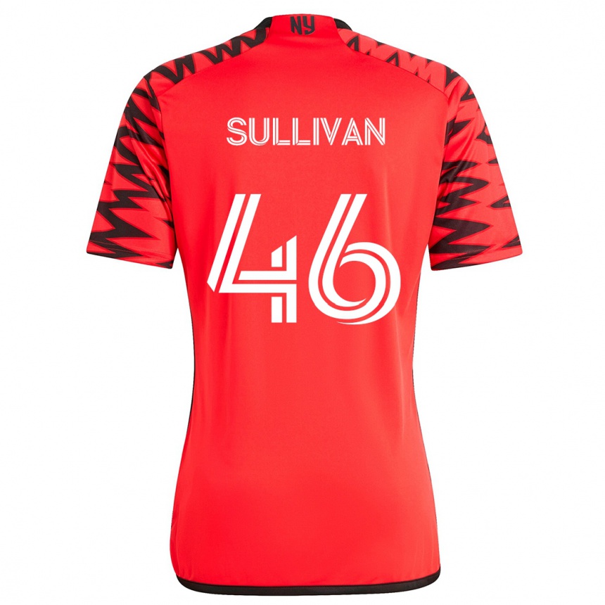 Enfant Football Maillot Dylan Sullivan #46 Rouge Noir Blanc Tenues Extérieur 2024/25