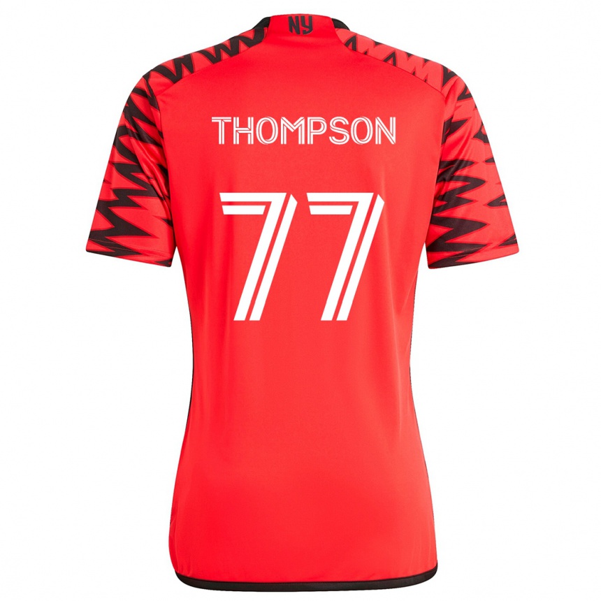 Enfant Football Maillot Amos Shapiro-Thompson #77 Rouge Noir Blanc Tenues Extérieur 2024/25