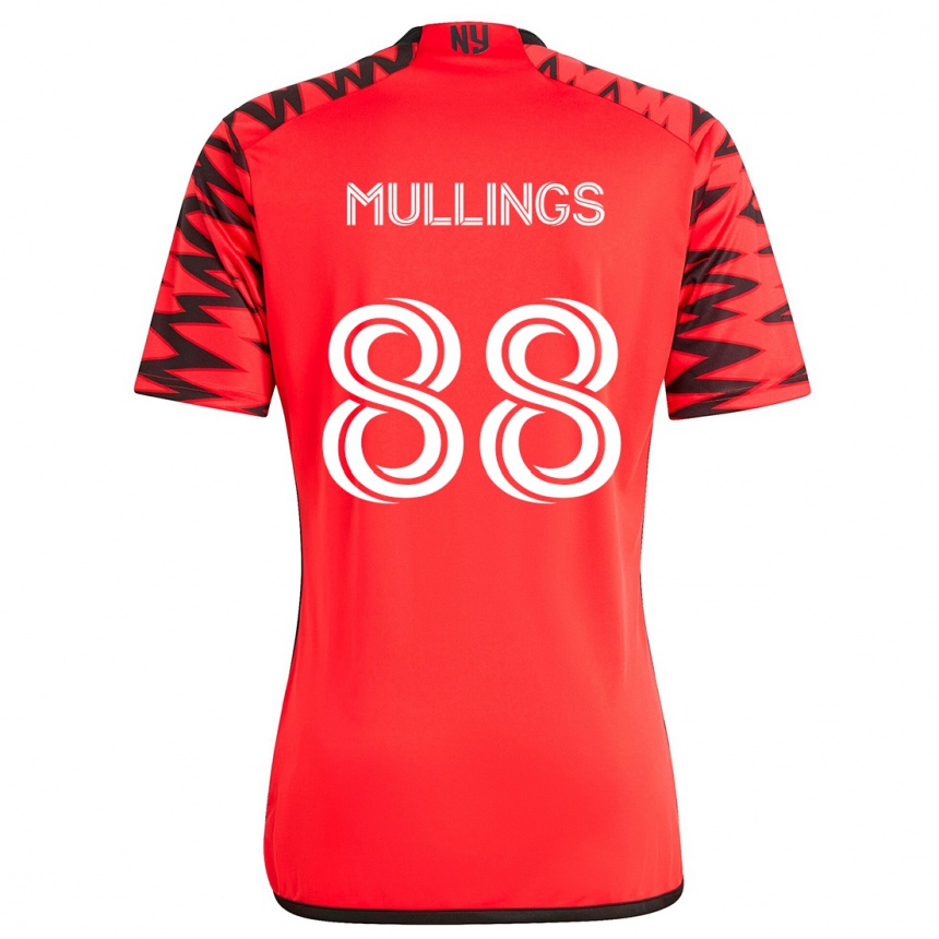 Enfant Football Maillot O'vonte Mullings #88 Rouge Noir Blanc Tenues Extérieur 2024/25