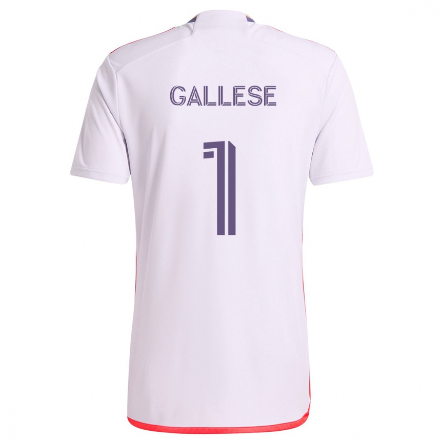 Enfant Football Maillot Pedro Gallese #1 Blanc Rouge Violet Tenues Extérieur 2024/25