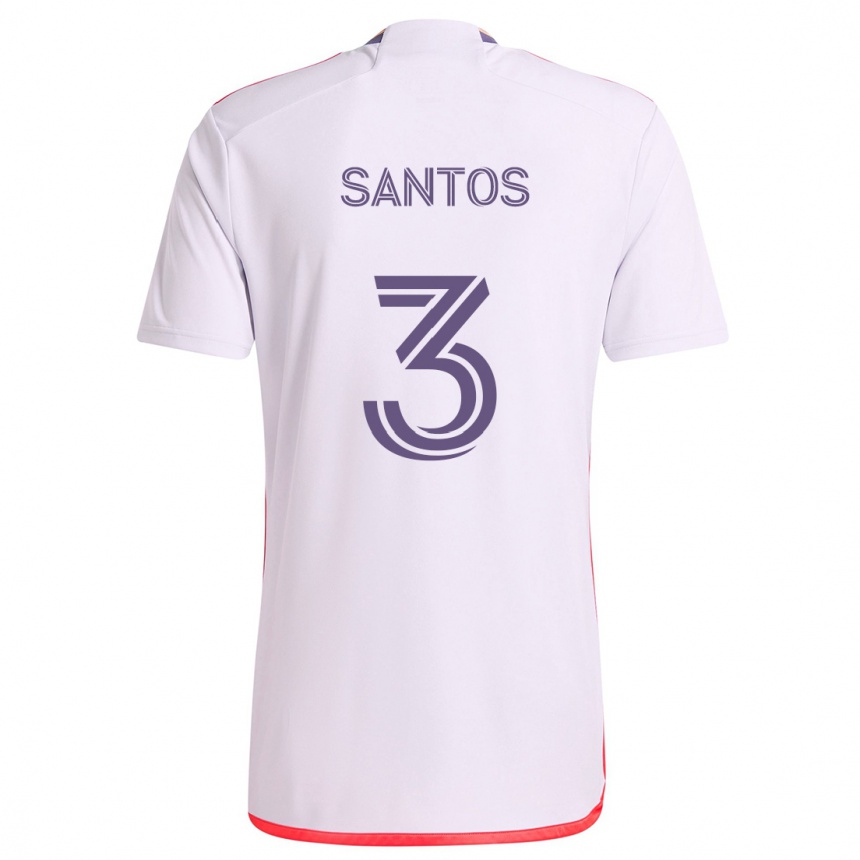 Enfant Football Maillot Rafael Santos #3 Blanc Rouge Violet Tenues Extérieur 2024/25