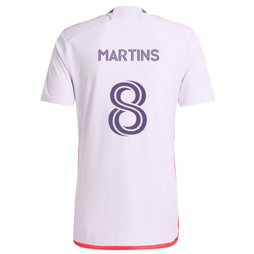 Enfant Football Maillot Felipe Martins #8 Blanc Rouge Violet Tenues Extérieur 2024/25