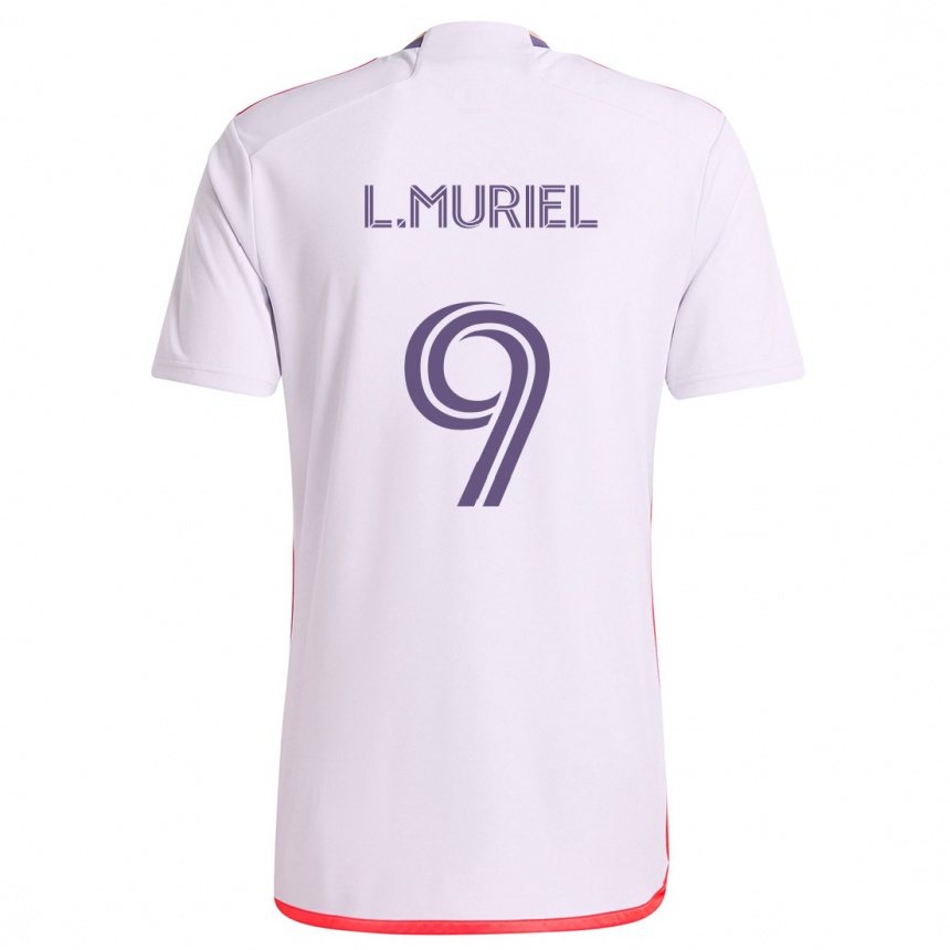 Enfant Football Maillot Luis Muriel #9 Blanc Rouge Violet Tenues Extérieur 2024/25