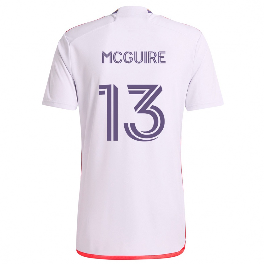 Enfant Football Maillot Duncan Mcguire #13 Blanc Rouge Violet Tenues Extérieur 2024/25