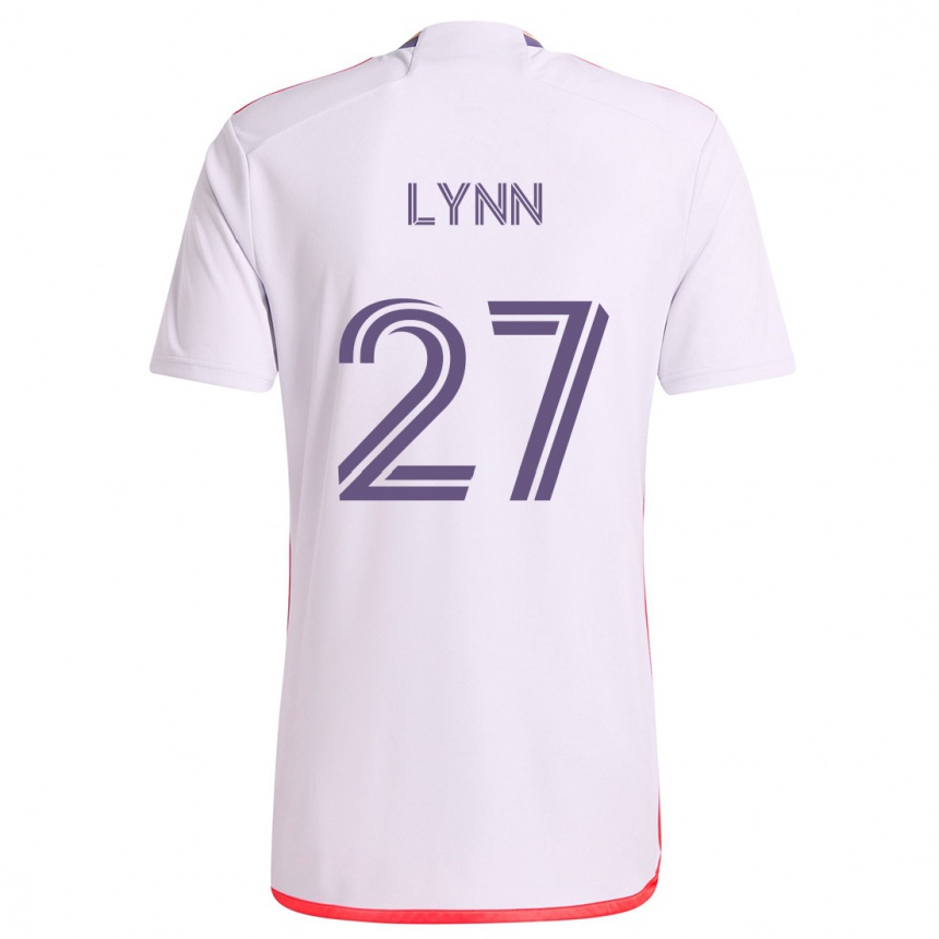 Enfant Football Maillot Jack Lynn #27 Blanc Rouge Violet Tenues Extérieur 2024/25