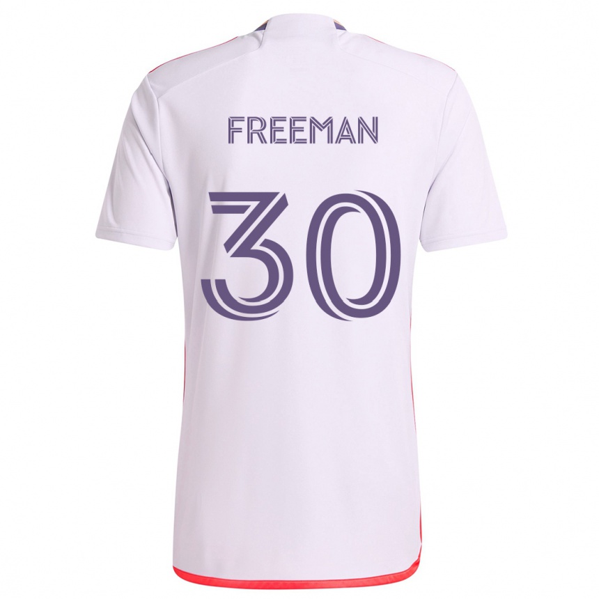 Enfant Football Maillot Alex Freeman #30 Blanc Rouge Violet Tenues Extérieur 2024/25