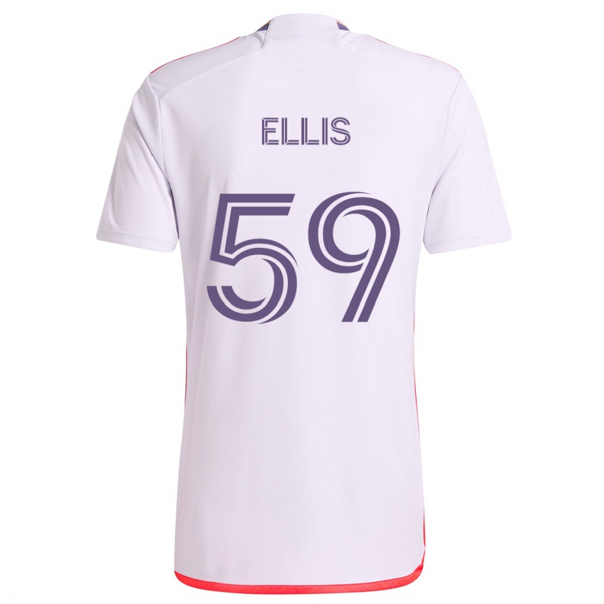 Enfant Football Maillot Justin Ellis #59 Blanc Rouge Violet Tenues Extérieur 2024/25