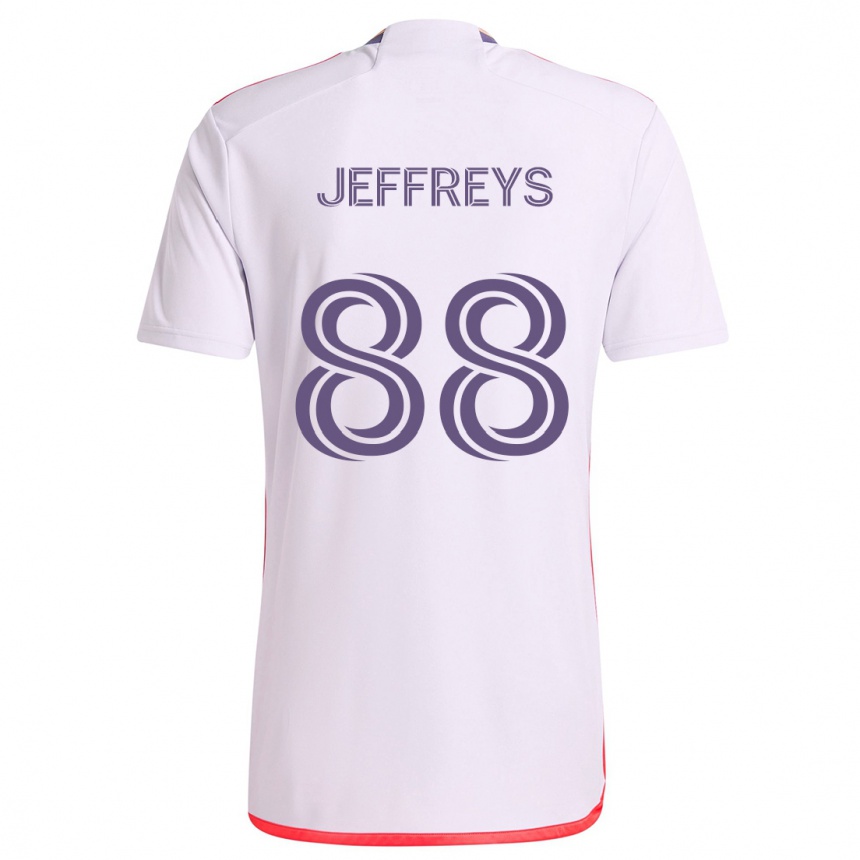 Enfant Football Maillot Tj Jeffreys #88 Blanc Rouge Violet Tenues Extérieur 2024/25