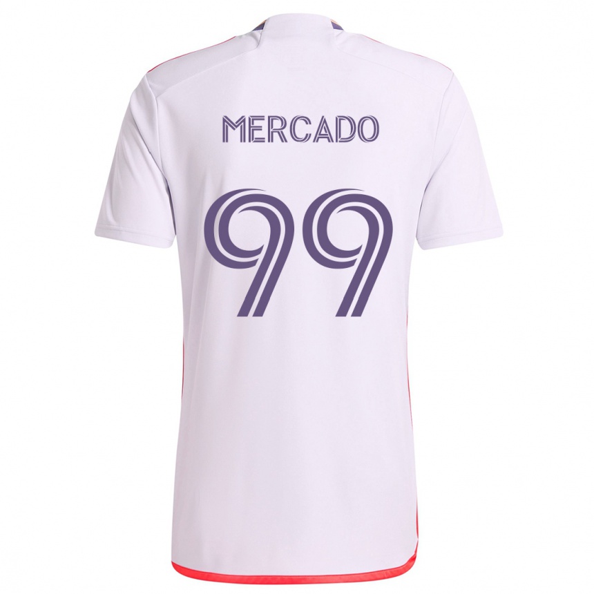 Enfant Football Maillot Carlos Mercado #99 Blanc Rouge Violet Tenues Extérieur 2024/25