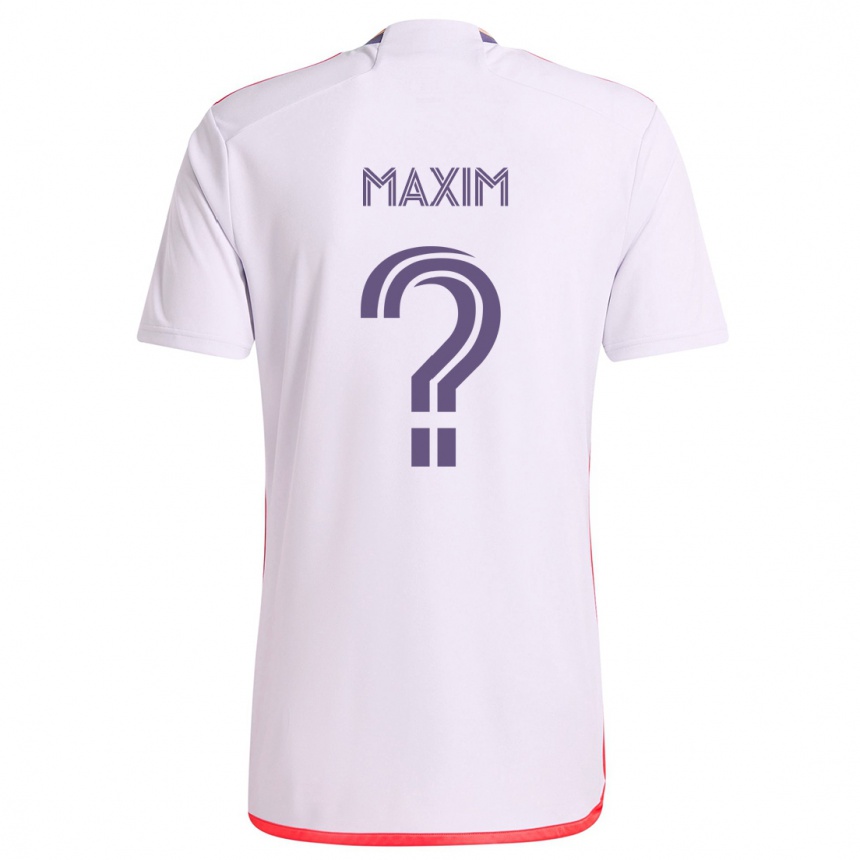 Enfant Football Maillot Luca Maxim #0 Blanc Rouge Violet Tenues Extérieur 2024/25