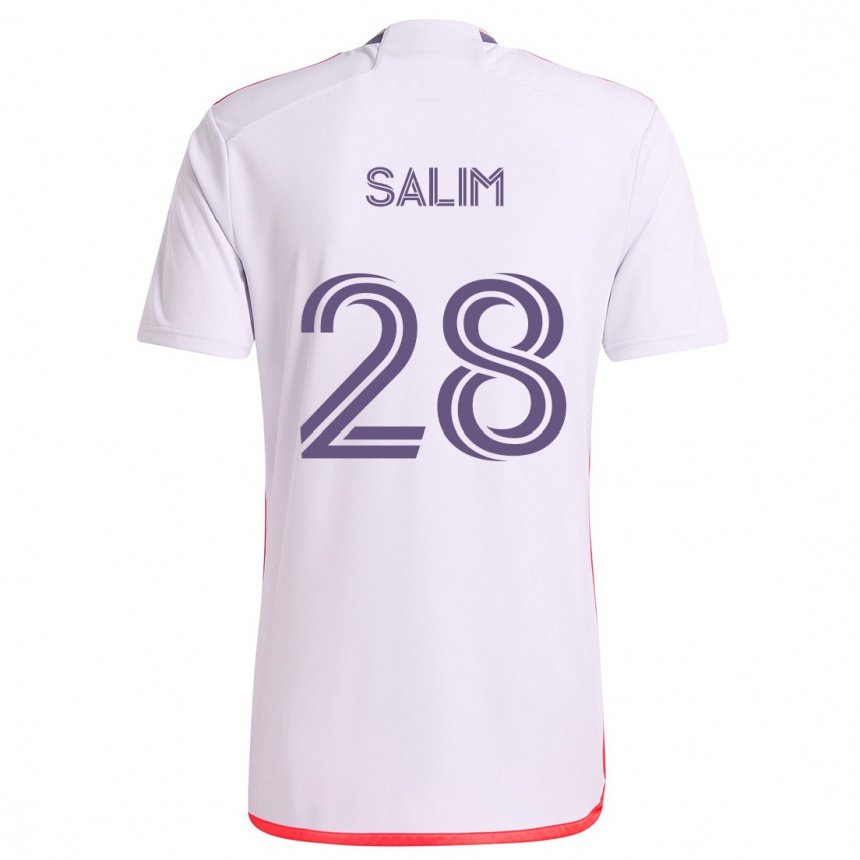 Enfant Football Maillot Abdi Salim #28 Blanc Rouge Violet Tenues Extérieur 2024/25