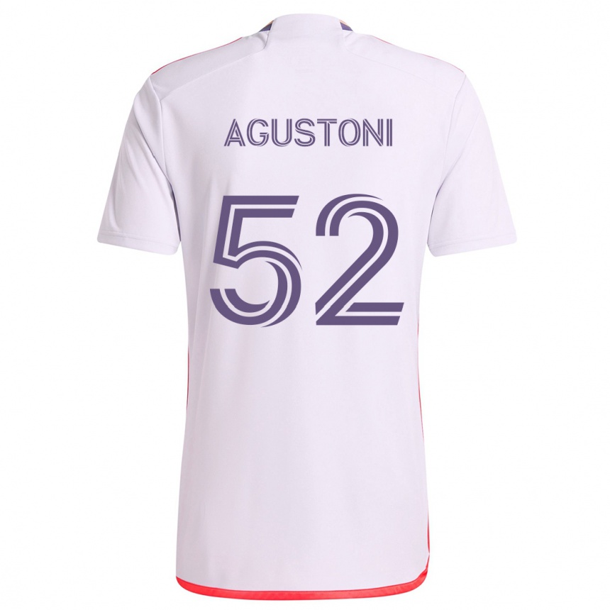 Enfant Football Maillot Gonzalo Agustoni #52 Blanc Rouge Violet Tenues Extérieur 2024/25