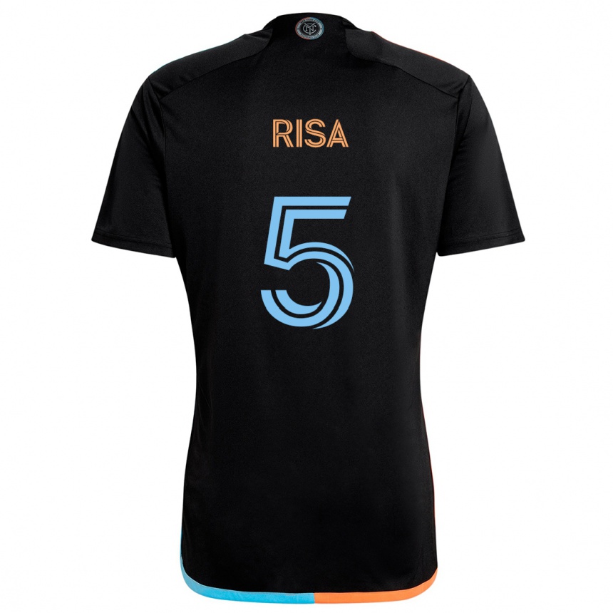 Enfant Football Maillot Birk Risa #5 Noir Orange Bleu Tenues Extérieur 2024/25