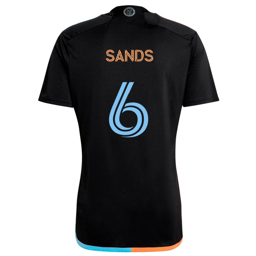 Enfant Football Maillot James Sands #6 Noir Orange Bleu Tenues Extérieur 2024/25