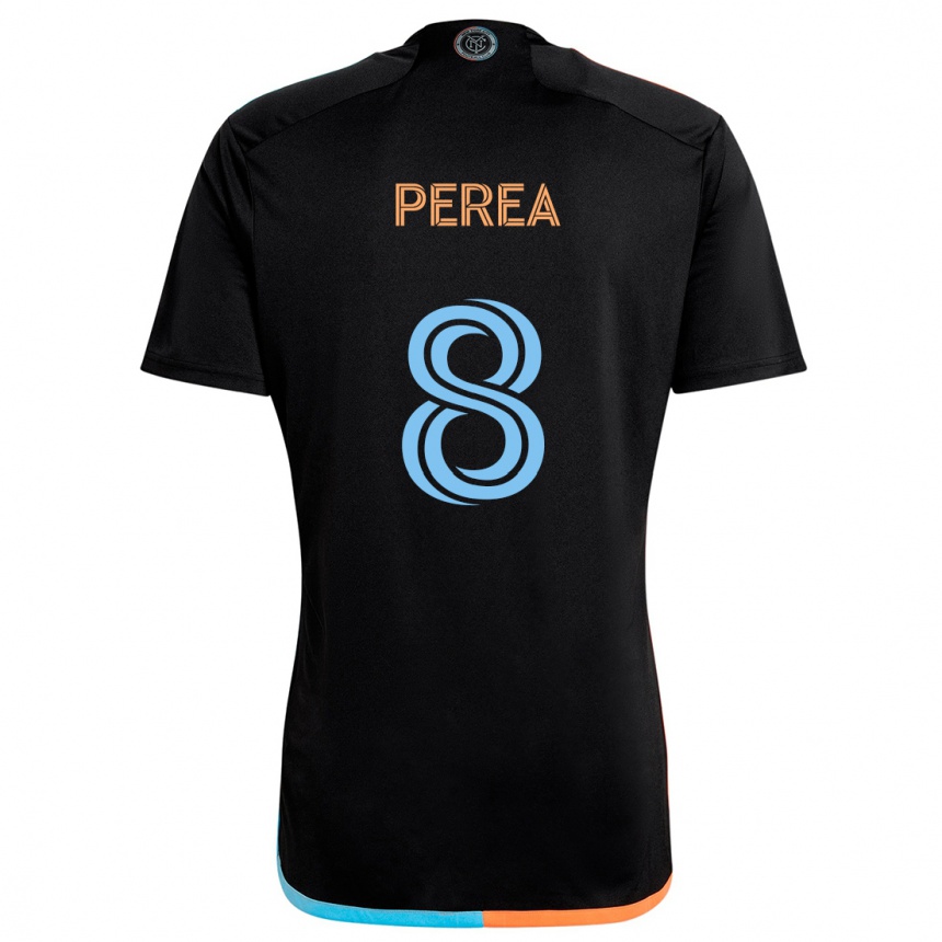 Enfant Football Maillot Andrés Perea #8 Noir Orange Bleu Tenues Extérieur 2024/25