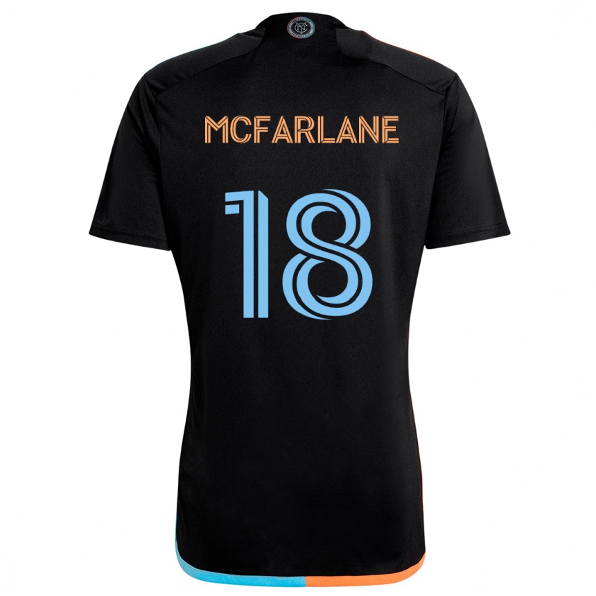 Enfant Football Maillot Christian Mcfarlane #18 Noir Orange Bleu Tenues Extérieur 2024/25