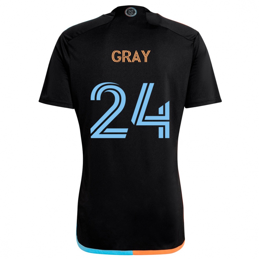 Enfant Football Maillot Tayvon Gray #24 Noir Orange Bleu Tenues Extérieur 2024/25