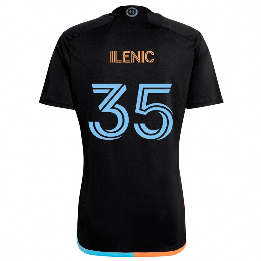 Enfant Football Maillot Mitja Ilenic #35 Noir Orange Bleu Tenues Extérieur 2024/25