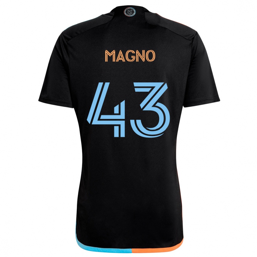 Enfant Football Maillot Talles Magno #43 Noir Orange Bleu Tenues Extérieur 2024/25