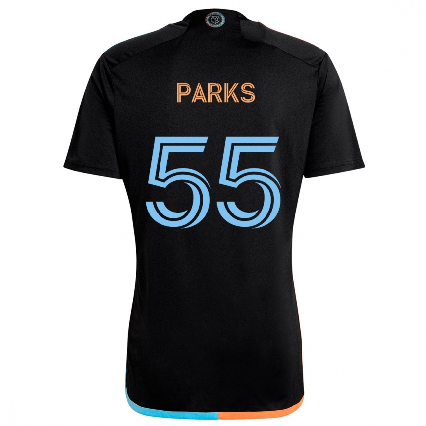 Enfant Football Maillot Keaton Parks #55 Noir Orange Bleu Tenues Extérieur 2024/25