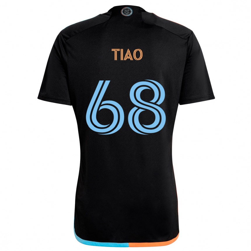 Enfant Football Maillot Christopher Tiao #68 Noir Orange Bleu Tenues Extérieur 2024/25