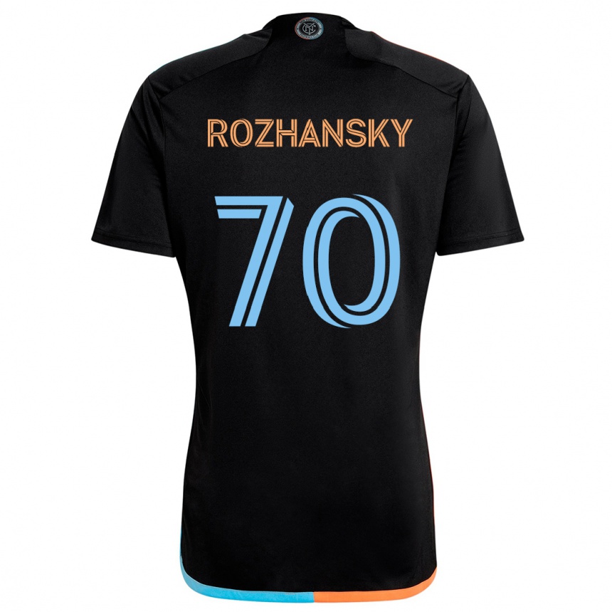 Enfant Football Maillot Jake Rozhansky #70 Noir Orange Bleu Tenues Extérieur 2024/25